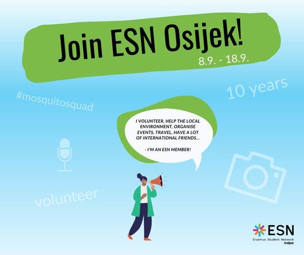 Podružnica European Student Network (ESN) Osijek poziva studente Medicinskog fakulteta Osijek na članstvo u najvećoj studentskoj udruzi u Europi