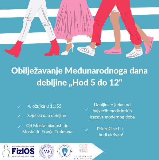 Obilježavanje Svjetskog dana debljine 2023. javnozdravstvenom akcijom “Hod 5 do 12”